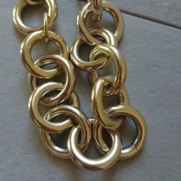 J. Crew stunning Chunky Gold Tone Chain Link Statement Necklace - Picture 7 of 8